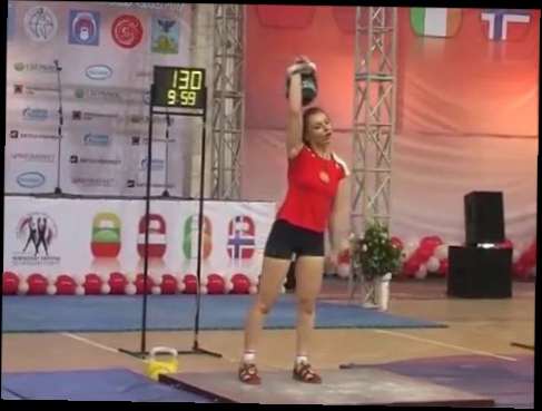 Людмила Нужных - рывок гири 24 кг 130 подъемов Белгород, Чемпионат Европы - 2012 