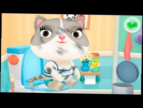 Доктор Панда в ванной Милая кошечка и панда купаются и веселятся Приучение к туалету Мультик детям 