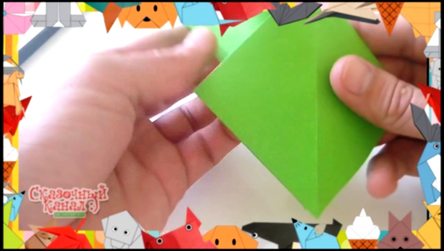 Оригами. Как сделать головастика из бумаги.Origami. How to make a tadpole out of paper. 