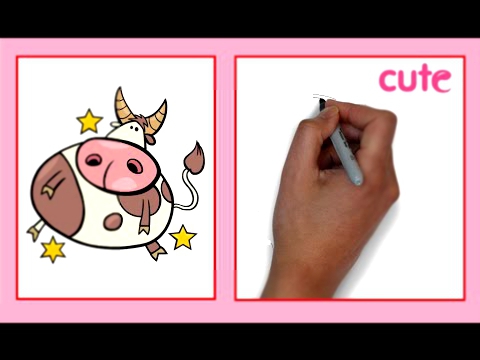 How to Draw a Funny Taurus ♉ / Как нарисовать знак зодиака Телец 