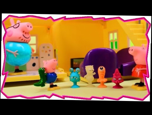 3 Свинка Пеппа и её семья Мульт из игрушек  Peppa Pig ищем монстриков Интерактивное видео 