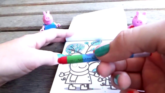 Развивающий мультфильм-раскраска со Свинкой Пеппой. Свинка Пеппа и Джордж идут гулять. Учим цвета 