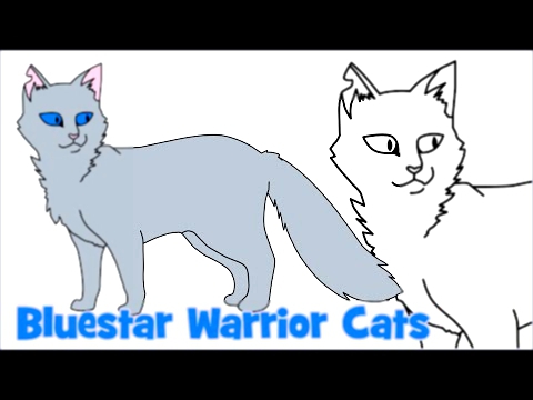 How to draw Warrior Cats Bluestar - Как нарисовать Котов-воителей Синяя Звезда 