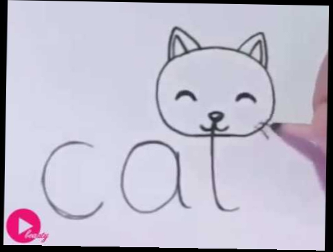 рисуем кошку из слова"cat" 