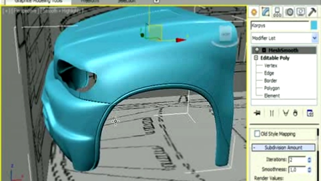 Продолжаем детализацию бампера BMW в 3DsMax 