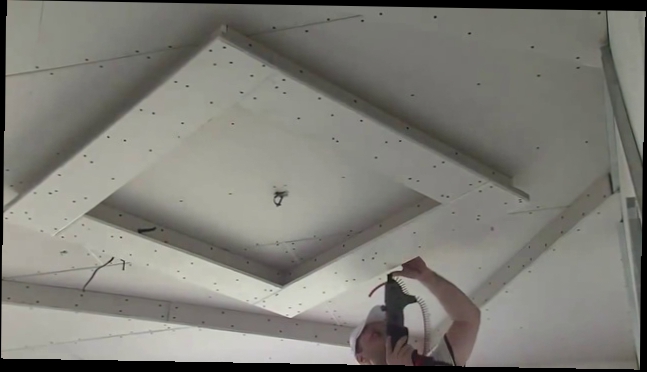 Гипсо-короб под телевизор повторяетя на потолке- дизайн и реализация  подсветка 
