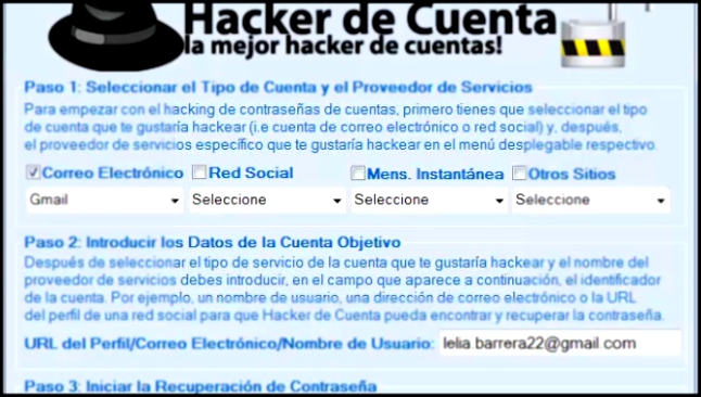 Hackear una contraseña de Gmail 