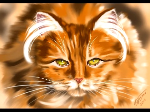 How to draw Red Cat. Speed painting ProCreate. By Svetlana Goordge 