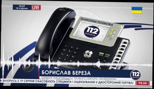 Борислав Береза по телефону в прямом эфире телеканала "112 Украина". 18.08.2014 