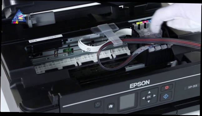 Установка СНПЧ на МФУ Epson Expression Home XP-313 