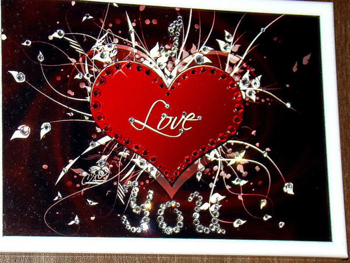 "I LOVE YOU" картинка-валентинка,  13*18 см - 1100р. 18*24 см - 2000 р., 20*30 см - 2600 р.