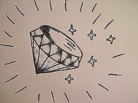 Как нарисовать бриллиант алмаз, крисстал Уроки рисования для начинающих и детей 