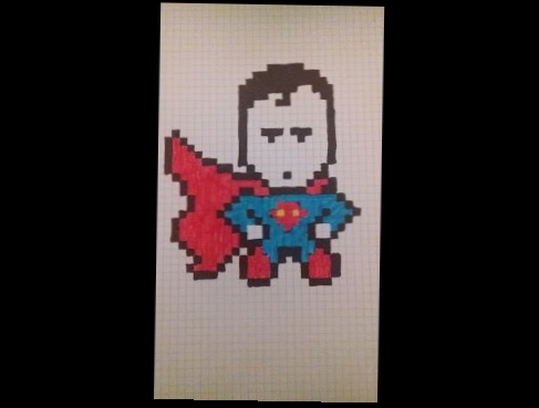 Как нарисовать Супермена по клеточкам | How to draw Superman on cellule ! 