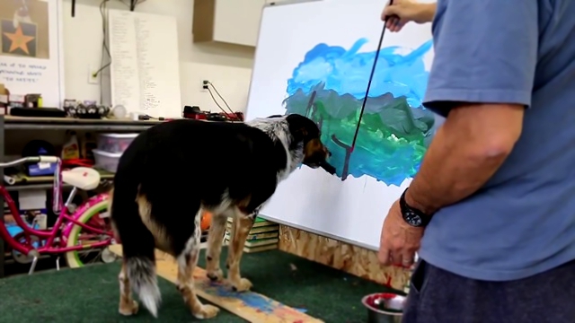 Пёс нарисовал картину 