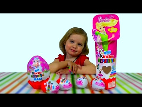 Барби Хелоу Китти Киндер Сюрприз игрушки распаковка Kinder Surprise toys for girls 