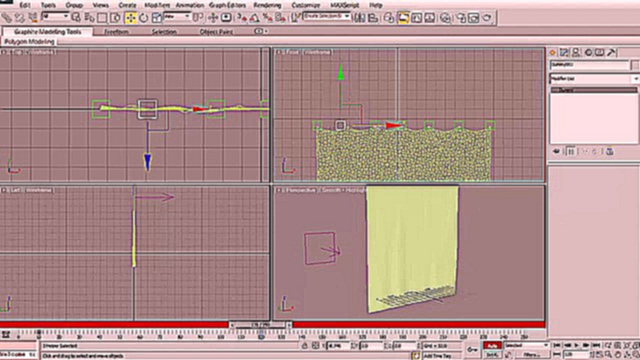 Моделирование шторы путём анимации подвесок в 3ds max с помощью модификатора cloth, часть 7 