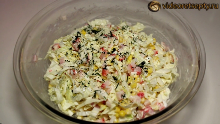 Салат с крабовыми палочками / Salad with crab sticks 