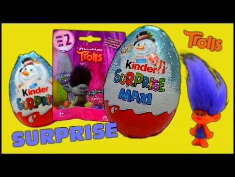 Surprise Eggs Unboxing !! Kinder Surprise, Trolls, Kinder Surprise Maxi  !! Christmas 2016 Series !! 