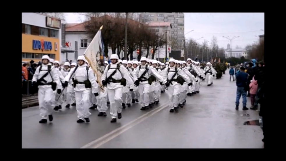 Нарва. Военный парад: как колонна Сил обороны Эстонии и НАТО прямиком пёрла на "триколор" России 