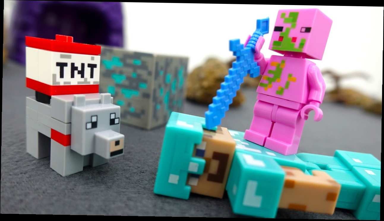 #Майнкрафт видео: игрушки. Свинозомби украл алмазную руду! ИгроБой Егор и Стив 