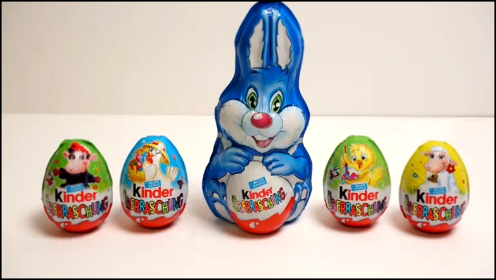 4 Киндер Сюрприз Яйца и Киндер Пасхальный Кролик Kinder Easter Bunny and 4 Kinder Surprise Eggs  