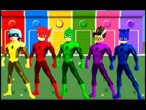 Герои в масках - Человек паук - УЧИМ ЦВЕТА. разноцветные гаражи. Развивающий мультик для детей. 