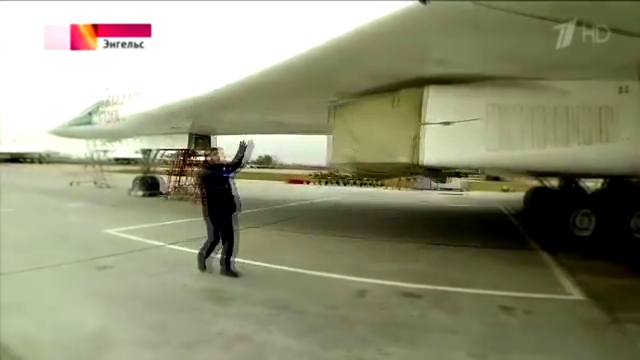 Уникальные кадры с ракетоносца Ту-160 'Белый лебедь'. Пуск и полет крылатой ракеты 