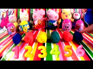 Свинка Пеппа Peppa Pig Отырываем Play Doh яйца Киндер сюрприз Kinder Surprise Мультики про Пеппу 