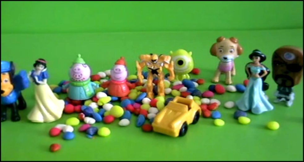 Разноцветное Плей до Большое яйцо с игрушками Принцесса Диснея,Свинка Пеппа,машина,Щенячий патруль 